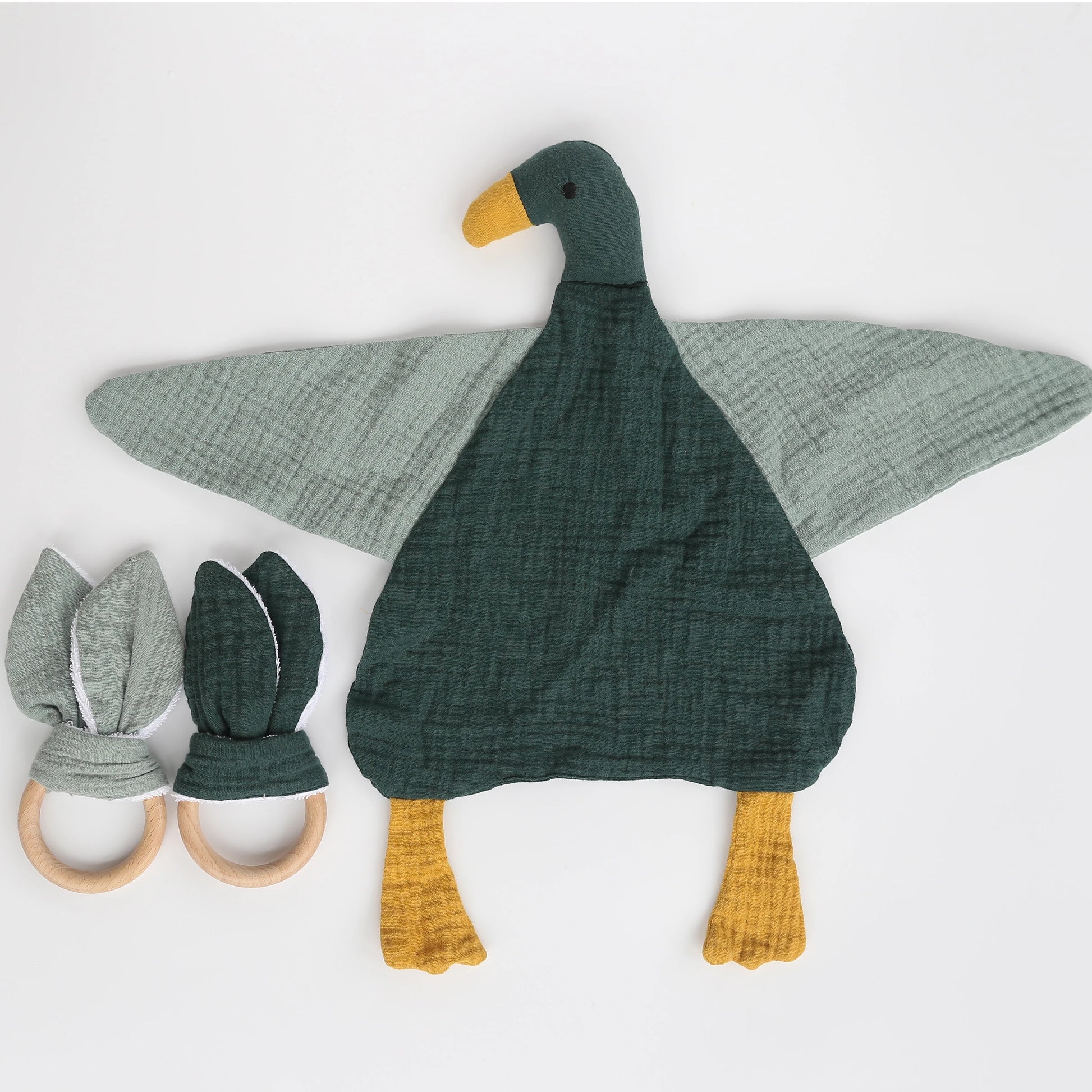 Baby Security Blanket Organic Cotton Muslin Goose Blanket - Premium  from The Rare Bunnies  - Just $14.99! Shop now at The Rare Bunnies 