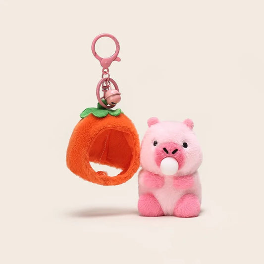 Pink Hooded Capybara Bag Charm