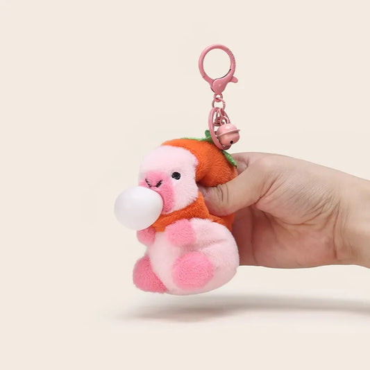 Pink Hooded Capybara Bag Charm